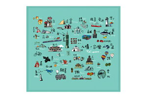 ◎台湾オリジナル!台湾観光スポットマイクロファイバークロス(ふきん)