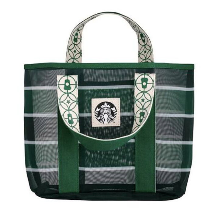 台湾Starbucks バイカラー 編み柄 ハンドバッグ 台湾 スターバックス 