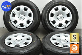 中古 トヨタ 純正 タイヤホイールセット 4本セット 15インチ 6J +35 PCD 139.7 195/80R15 107/105N LT【 ブリヂストン 製 タイヤ付き】