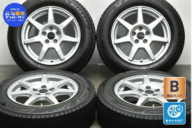 中古 テクマグ スタッドレスタイヤホイールセット 4本セット 15インチ 6J +38 PCD 100 185/65R15 88Q【 ブリヂストン 製 スタッドレスタイヤ付き】