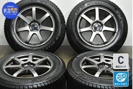 中古 ENKEI エンケイ PF07 スタッドレスタイヤホイールセット 4本セット 17インチ 8J +48 PCD 114.3 225/65R17 102Q【 ブリヂストン 製 スタッドレスタイヤ付き】