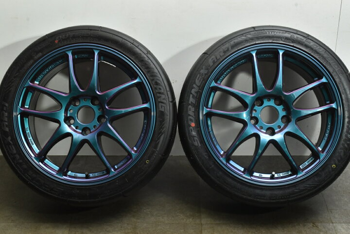 楽天市場】中古 WORK タイヤホイールセット 2本セット 17インチ 8J +35  