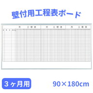 工程表 ホワイトボード 3ヶ月用 壁掛け 90cm×180cm ホーロー レーザー 罫引き 10段 15段 20段 事務所 オ…