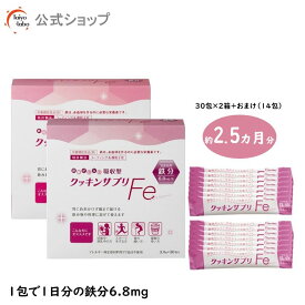 【公式】鉄分パウダー クッキンサプリFe (3.4g×30包＋スティック7包おまけ付き)×お得な2個セット 鉄分補給 吸収型鉄サプリ (栄養機能食品/鉄) 微粒子化 コーティング加工【公式ショップ限定】