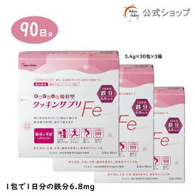 【公式】 鉄分パウダー サプリメント クッキンサプリFe　3箱セット 鉄 腸 まで届く 独自製法の微粒子化＆コーティング加工でおなかにやさしい 吸収型鉄サプリ 女性 水にさっと溶ける 顆粒 粉末