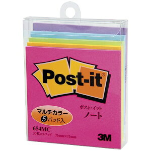 |XgCbg 75mm×75mm m[g }`J[ FA\[g 30×5pbh |XgECbg m[g }`J[ 654-MC Post-it ӂ 3M X[G ʏSӂ S