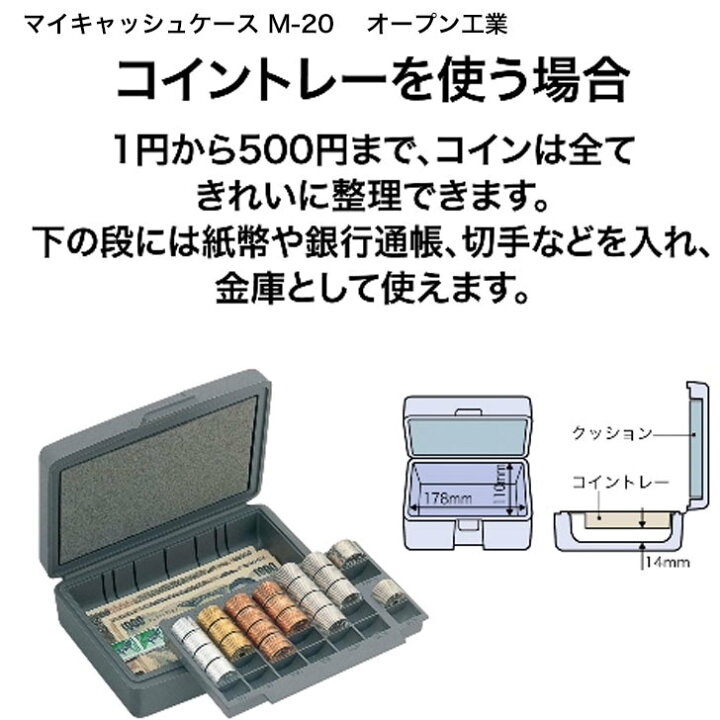 楽天市場 マイキャッシュケース オープン工業 M コインボックス コインカウンター コインケース 事務 簡易 レジ 業務用硬貨入れ 業務用 コインケース 小銭枚数計算機 ミニ金庫 レジ代わりケース 文房具と事務用品の太陽堂