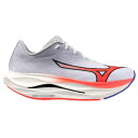 【クーポン対象｜1/24 20:00-1/29 01:59迄】 Mizuno ミズノ ランニングシューズ ウエーブリベリオンフラッシュ3 メンズ 2E ホワイト/ネオンレッド/ブラック J1GC2535