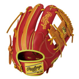 【10%OFFクーポン対象｜11/4 20:00-11/11 01:59迄】 Rawlings ローリングス 野球グローブ グラブ 軟式 HYPER TECH COLOR SYNC 右投げ用 内野手用 スカーレット オレンジ サイズ11.25 GR5FHTCN62