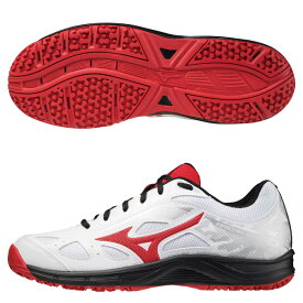 【クーポン利用で5%OFF! 4/24 20:00-4/27 9:59】 Mizuno ミズノ ブレイクショット3 OC テニスシューズ ユニセックス クレー 砂入り人工芝用 ホワイト×レッド×ブラック 61GB214162