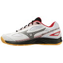 【20%OFFクーポン対象｜7/4 20:00-7/11 1:59迄】 Mizuno ミズノ スカイブラスター 3 バドミントン シューズ 2023年春夏 ホワイト×ブラック×レッド 日本バドミントン協会検定合格品 3E相当 71GA2345