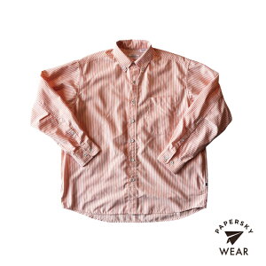 PAPERSKY �y�[�p�[�X�J�C HIKE&BIKE CAVE BIG STRIPE SHIRT - PINK STRIPE �n�C�N���o�C�N �P�C�u �r�b�O�X�g���C�v�V���c �s���N�X�g���C�v