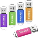 5個セット 4GB USBメモリ J-boxing キャップ式 USBフラッシュメモリ フラッシュドライブ USB 2.0スティック（五色：紫、緑、青、オレンジ、ピンク）