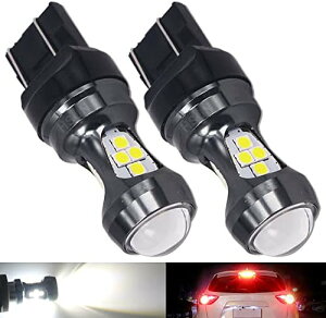 HSUN T20 LED ou zCg(W21/5W 7443) e[v u[Lv ԌΉ SMD3030LED`bv 16A 12V-24V 1Niۏ F2 6000K zCg