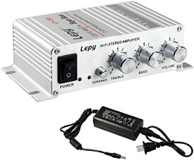 Lepy Hi-Fi ステレオアンプ デジタルアンプ カー アンプ パワーアンプLP-268 [LP-268+AC電源アダプター(5A)]