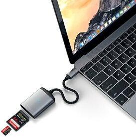 Satechi Type-C アルミニウム UHS-II Micro/SDカードリーダー (iMacPro MacBook Pro MacBook Air2018以降 iPad Proなど対応）(スペースグレイ）