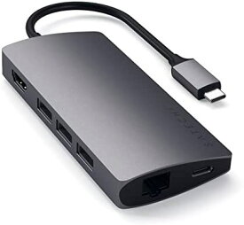 Satechi V2 マルチ USB-C ハブ 8-in-1 (スペースグレイ) 4K HDMI(60Hz) イーサネット USBC PD充電 SDカードリーダー USB3.0ポートx3