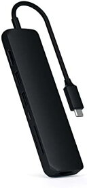 Satechi イーサネット付き スリム 7in1 USB-Cハブ (ブラック) 4K HDMI(60Hz) USB-C PD(60W) 2xUSB-A SD/Microカードスロット (MacBookPro/Air/M1/M2 iPad Proな