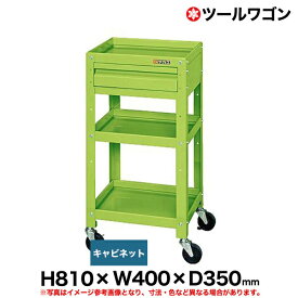 【クーポンあり】ツールワゴン 引き出し付 高さ81cm 横幅40cm 奥行35cm 耐荷重100kg グリーン SK-CSLA-4083C 【送料無料 車上渡し品 返品不可】【個人宅配送不可】