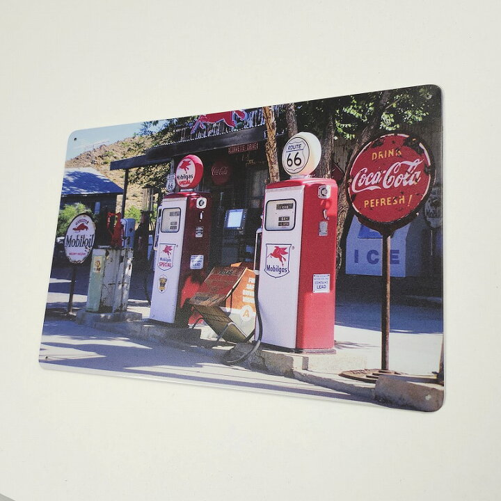 楽天市場】ブリキ看板 コカコーラ アメリカン雑貨 ガスポンプ ブリキ 