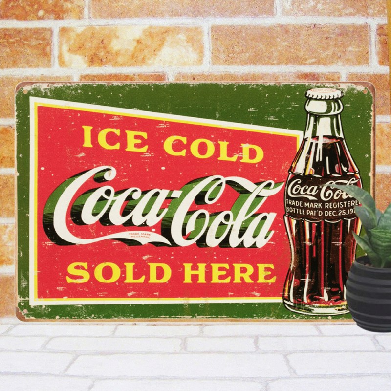 人気ブラドン CocaCola コカコーラ 歴代 《118》レトロ ブリキ 看板 ☻