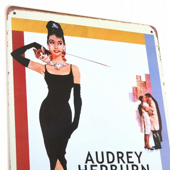 ブランド品 オードリーヘップバーン ポスター ブリキ看板 ローマの休日1 アートパネル オードリーヘプバーン 絵画 映画ポスター イラスト コロッセオ バイク Supplystudies Com