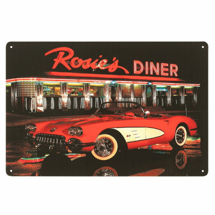 楽天市場 ブリキ看板k アメリカンダイナー R2 アメ車 ポスター 絵 壁掛け 男前インテリア雑貨 金属アートパネル 自動車 クラシックカー ヴィンテージカー シボレー ガレージ 車庫 イラスト 絵画 アメリカン雑貨 プレート おしゃれ モダン ワイルド 赤色 レッド