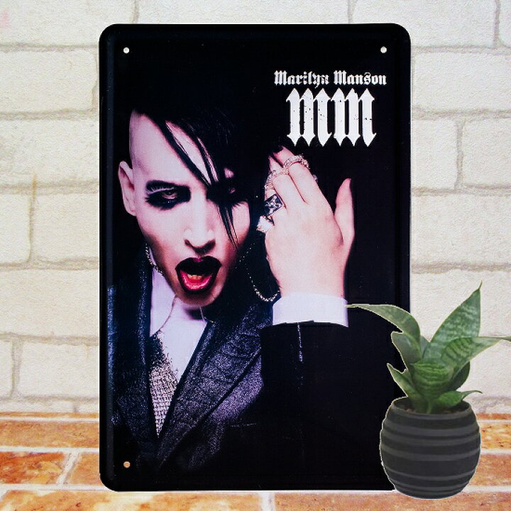 楽天市場 取扱動画アリ ブリキ看板 マリリンマンソン ポスター ライブ グッズ アルバム ロックバンド インテリア 雑貨 男前 絵画 一人暮らし 店舗用 プレート ブリキ看板 アート 太陽雑貨ren