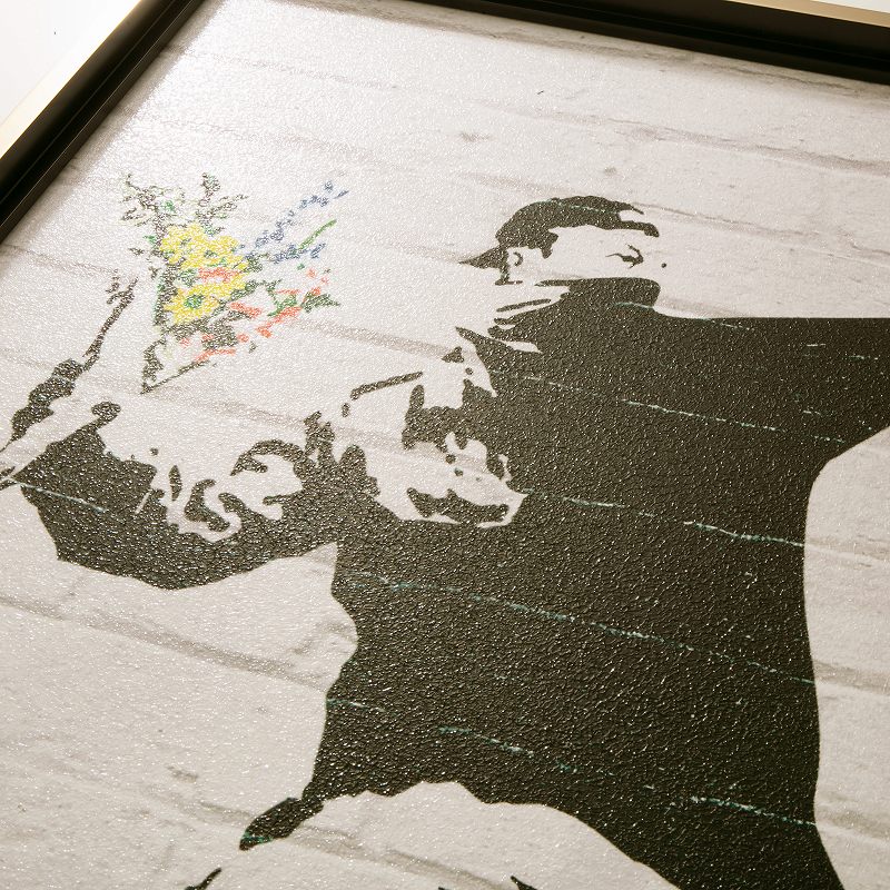  バンクシー ポスター 作品 絵 絵画 花束を投げる男性2 アートパネル53 アートパネル 北欧 アートフレーム Banksy Molotov 平和
