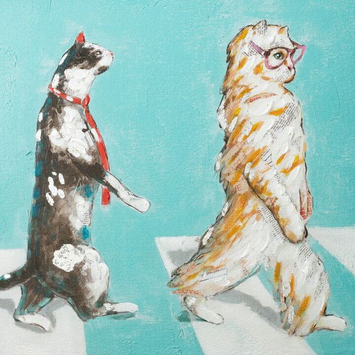 楽天市場】特大 アートパネル 103 猫 ビートルズ アビィロード の 絵  