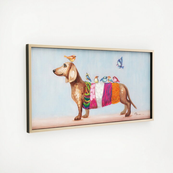 楽天市場】入手済】 アートパネル 103 ダックスフント 犬 動物 の 絵画 