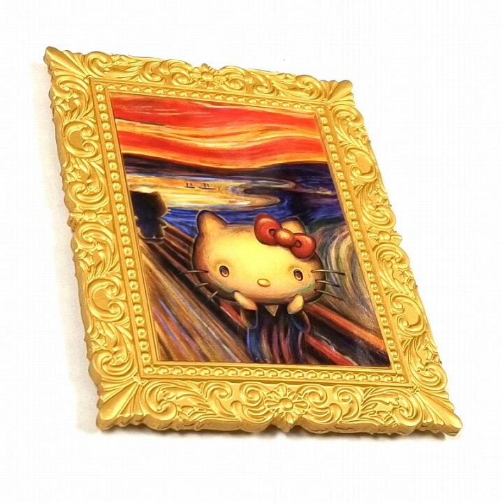 楽天市場 マグネット 58 キティちゃん 叫び ムンク 名画 絵 絵画 有名 キティちゃんグッズ ハロー キティ サンリオ グッズ イラスト インテリア 雑貨 小物 飾り 冷蔵庫 パロディー かわいい 大人 プレゼント メール便 ブリキ看板 アート 太陽雑貨ren