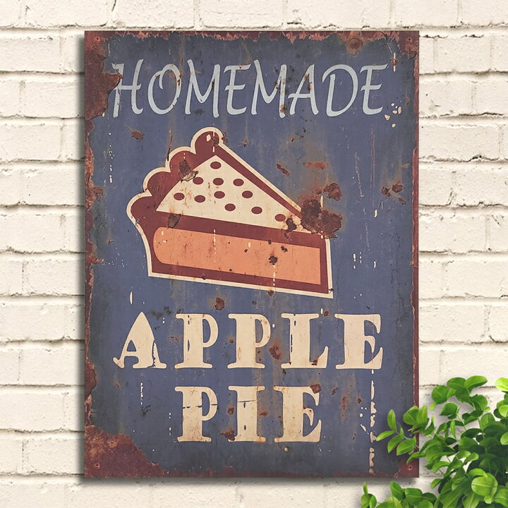 楽天市場】木製看板40 アップルパイ2 ケーキ カフェ風 ポスター 絵 