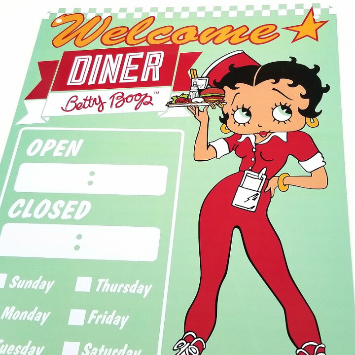 楽天市場 プラスチック看板35 ベティーブープ アメリカンダイナー Open サインプレート ポスター 絵 壁掛け ベティちゃんグッズ レストラン ハンバーガー ウェルカムボード インテリア雑貨 セクシーガール アメコミ イラスト 絵画 アメリカン雑貨 おしゃれ モダン レトロ
