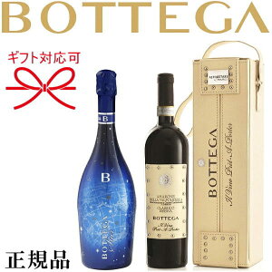 ☆光るボトル【正規品ボッテガワイン】赤ワイン&スパークリングワイン 『 ボッテガ ブルースター&アマローネ 2本セット』 御結婚御祝 結婚式 内祝 記念日 開店御祝 周年記念 母の日 父の