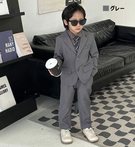 2点セット キッズ スーツ 男の子 フォーマルスーツ 長袖 子供服 紳士服 上下セット 洋服 七五三 フォーマル スーツセット ベビー服 赤ちゃん セットアップ おしゃれ 出産祝い 子供 おしゃれ