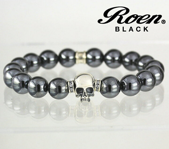 楽天市場】RoenBLACK ロエン ヘマタイト スカル ブレスレット RO-202 