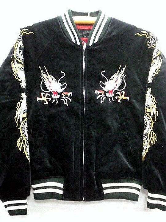 楽天市場】スカジャン 鷹と龍 別珍 日本製本格刺繍のスカジャン 