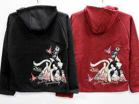 カラクリ魂　抜刀娘　　スエードパーカー　結愛　総刺繍　和柄　KARAKURI