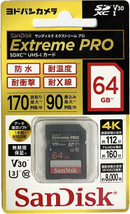 TfBXN SANDISK Extreme PRO SDXCJ[h 64GB Class10 UHS-I U3 V30 hoVJ胂f SDSDXXY-064G-JOJCP Vi  [֔