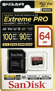 TfBXN SANDISK Extreme PRO microSDXCJ[h 64GB UHS-I U3 V30 A2 hoVJ胂f SDSQXCY-064G-JO3CD Vi  [֔