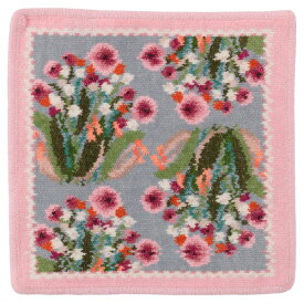 正規品【フェイラー FEILER】　ハンカチタオル（M)　ポンポネットローズ・ライトグレー/ピンク【楽ギフ_包装選択】【楽ギフ_メッセ入力】プレゼント　女性　誕生日　クリスマス　母の日