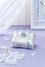 【完成品】天使のロイヤルリングピロー [RP-8 (ブルー)]　【パナミ手芸メーカー直販　タカギ繊維】
