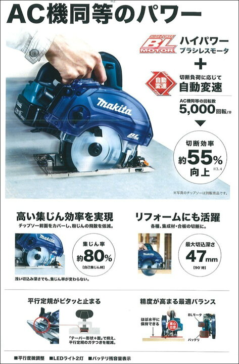 楽天市場】マキタ(makita) 無線連動集塵機+125mm充電式防塵マルノコ 