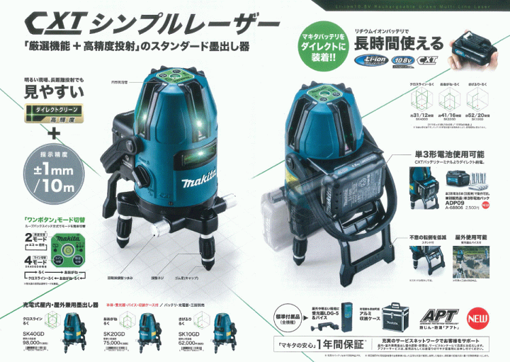 楽天市場】マキタ(makita) グリーンレーザー SK10GD+TK00LM2000+ 楽天市場】マキタ(makita) グリーンレーザー SK10GD+TK00LM2000+