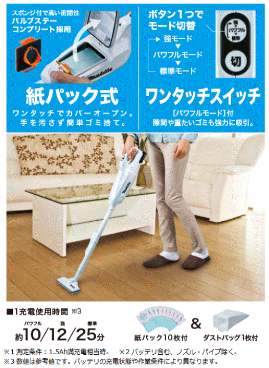 楽天市場】マキタ (makita) CL107FDSHW+ 充電式クリーナー 掃除