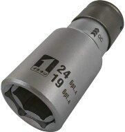 マストツール QCソケット アウトスライド ダブル 19mm×24mm 6角 19823【IM-4W1924O-6K】差込角12.7