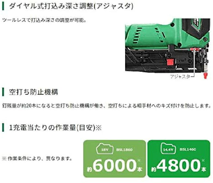 楽天市場】HiKOKI(ハイコーキ) NP18DSAL(NK) 充電式ピン釘打機 18V 