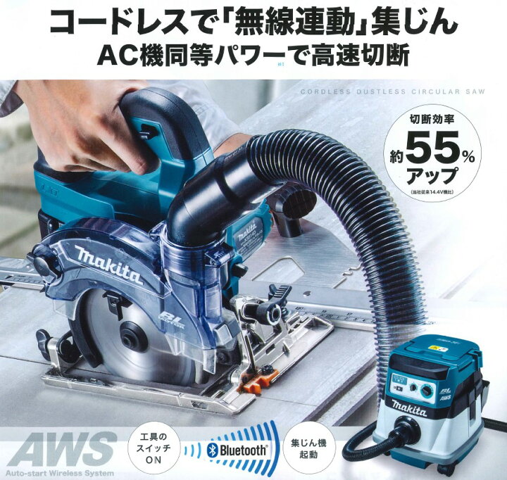 楽天市場】マキタ(makita) 無線連動集塵機+125mm充電式防塵マルノコ 