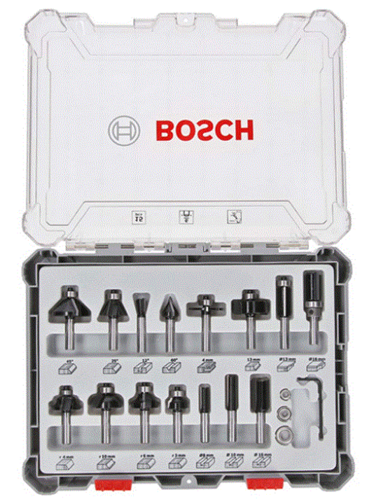 楽天市場】ボッシュ(BOSCH) ルーター・トリマービットセット(15種・15